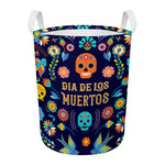 Cinco de Mayo Day Of The Dead Print Round Laundry Basket