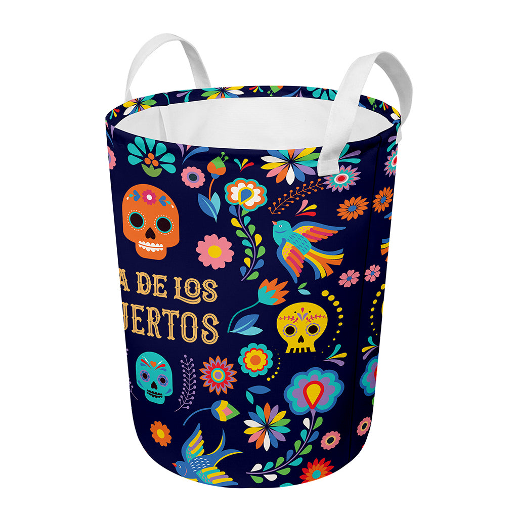 Cinco de Mayo Day Of The Dead Print Round Laundry Basket