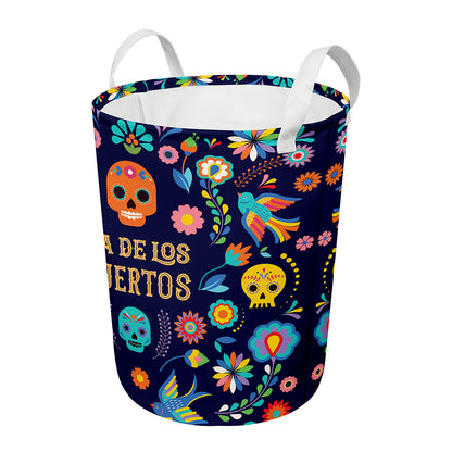 Cinco de Mayo Day Of The Dead Print Round Laundry Basket