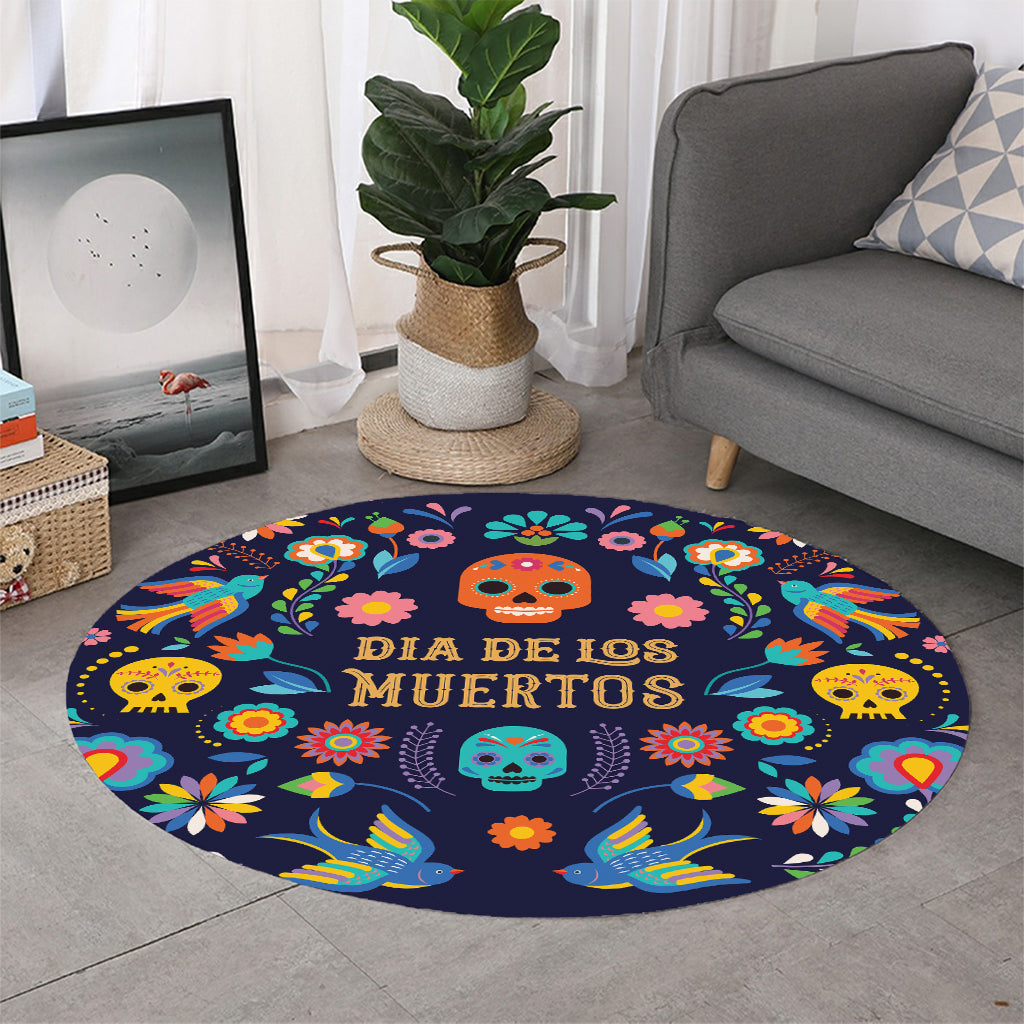 Cinco de Mayo Day Of The Dead Print Round Rug