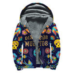 Cinco de Mayo Day Of The Dead Print Sherpa Lined Zip Up Hoodie