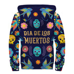 Cinco de Mayo Day Of The Dead Print Sherpa Lined Zip Up Hoodie