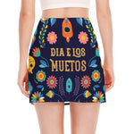 Cinco de Mayo Day Of The Dead Print Side Slit Mini Skirt