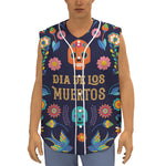 Cinco de Mayo Day Of The Dead Print Sleeveless Baseball Jersey