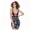 Cinco de Mayo Day Of The Dead Print Sleeveless Bodycon Dress