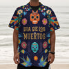 Cinco de Mayo Day Of The Dead Print Textured Short Sleeve Shirt