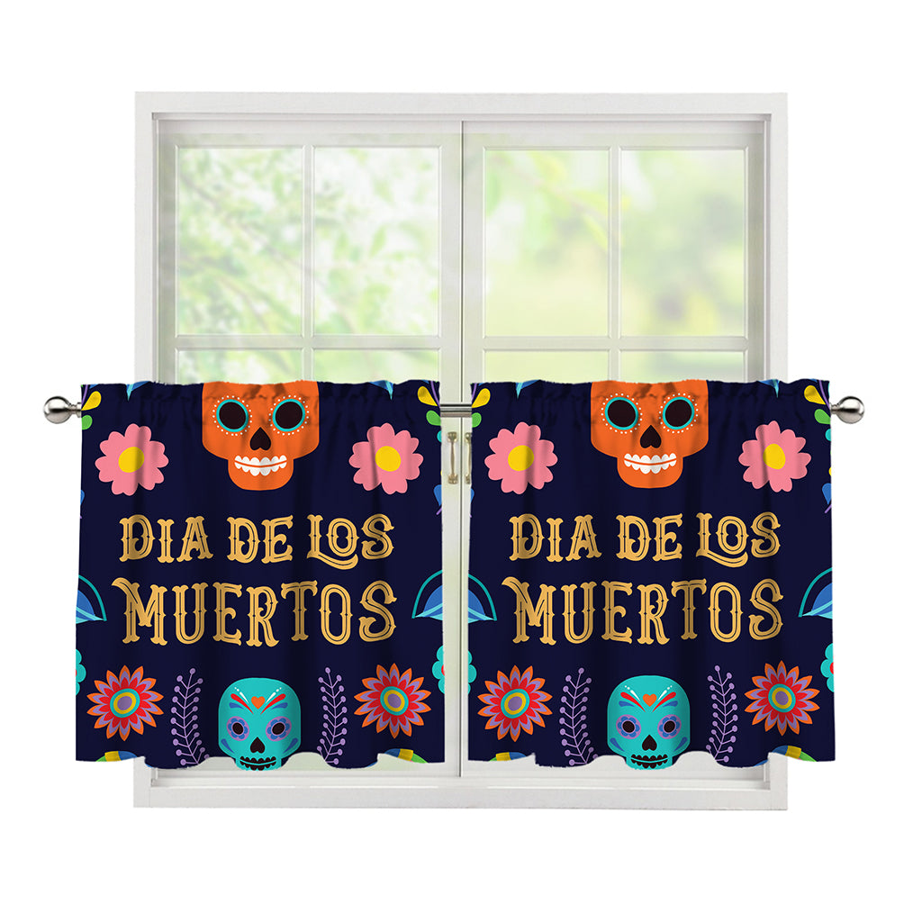 Cinco de Mayo Day Of The Dead Print Tier Curtains