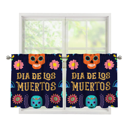 Cinco de Mayo Day Of The Dead Print Tier Curtains