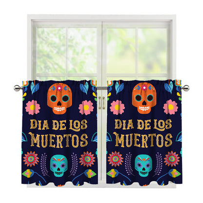 Cinco de Mayo Day Of The Dead Print Tier Curtains