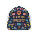 Cinco de Mayo Day Of The Dead Print White Mesh Trucker Hat