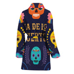 Cinco de Mayo Day Of The Dead Print Women's Bathrobe