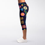 Cinco de Mayo Day Of The Dead Print Women's Capri Leggings