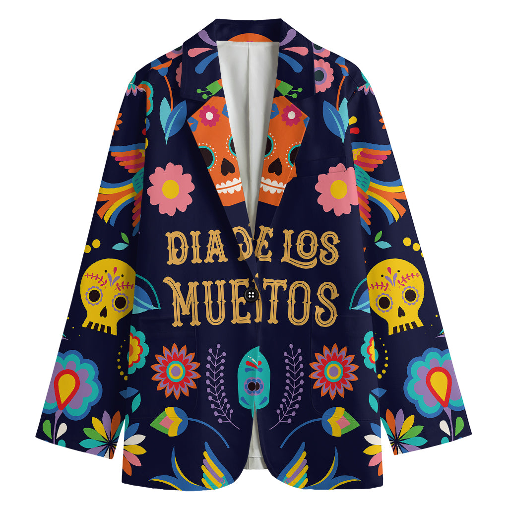 Cinco de Mayo Day Of The Dead Print Women's Cotton Blazer