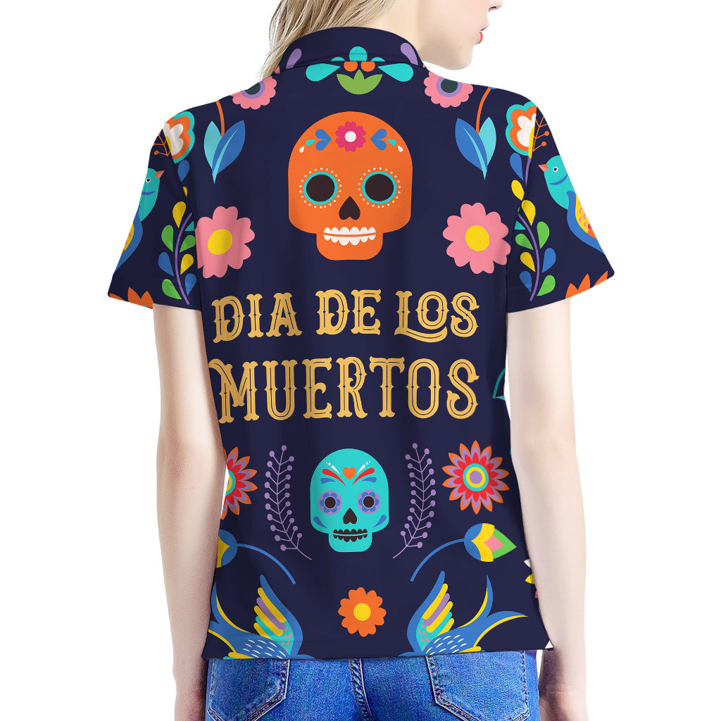 Cinco de Mayo Day Of The Dead Print Women's Polo Shirt