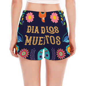 Cinco de Mayo Day Of The Dead Print Women's Split Running Shorts