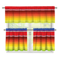 Cinco De Mayo Mexican Pattern Print 3 Piece Kitchen Curtains