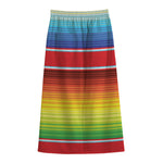 Cinco De Mayo Mexican Pattern Print Cotton Front Slit Maxi Skirt