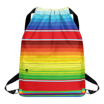 Cinco De Mayo Mexican Pattern Print Drawstring Backpack