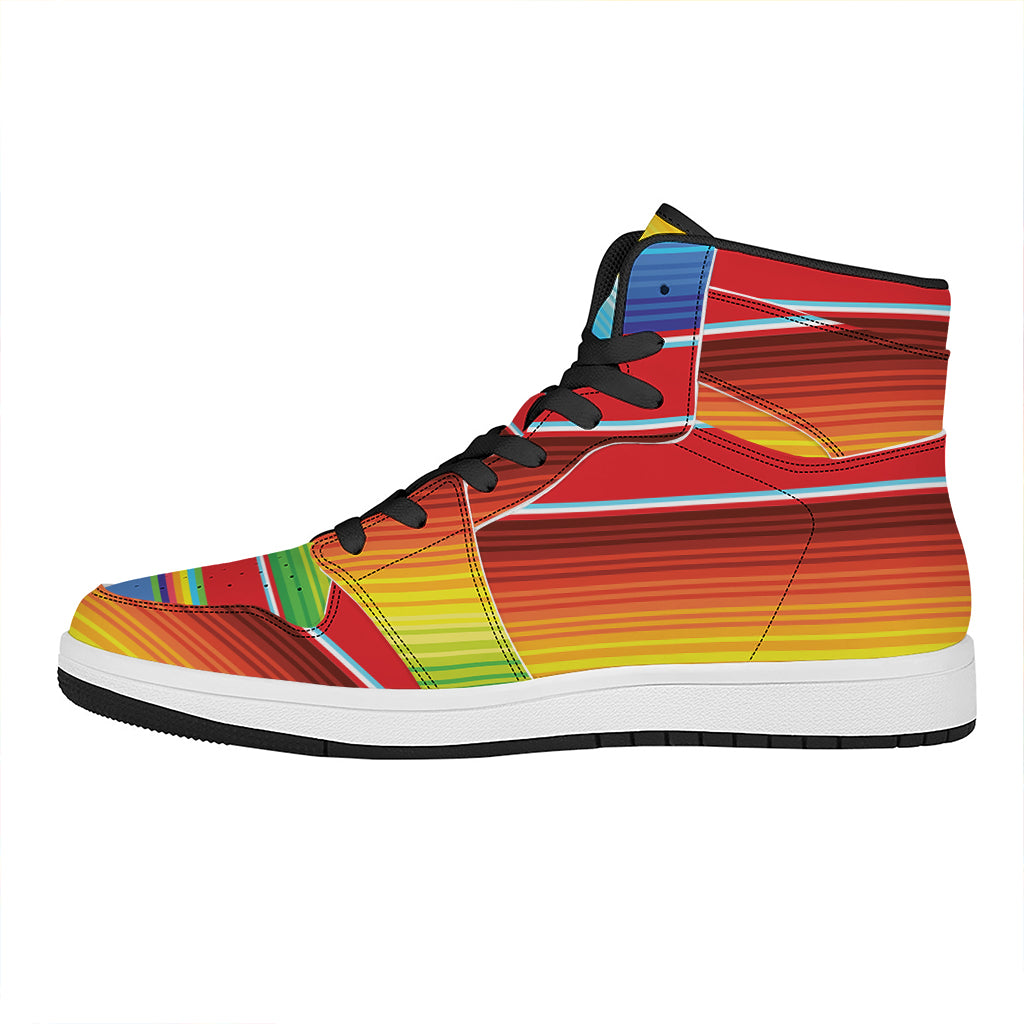 Cinco De Mayo Mexican Pattern Print High Top Leather Sneakers