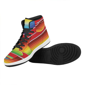 Cinco De Mayo Mexican Pattern Print High Top Leather Sneakers