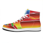 Cinco De Mayo Mexican Pattern Print High Top Leather Sneakers