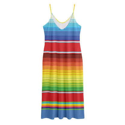 Cinco De Mayo Mexican Pattern Print Jersey Midi Cami Dress