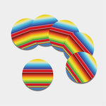 Cinco De Mayo Mexican Pattern Print Leather Coaster Set