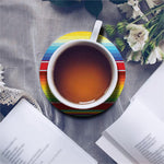 Cinco De Mayo Mexican Pattern Print Leather Coaster Set