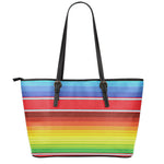 Cinco De Mayo Mexican Pattern Print Leather Tote Bag