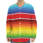 Cinco De Mayo Mexican Pattern Print Long Sleeve Baseball Jersey