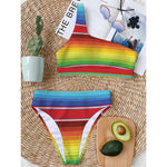 Cinco De Mayo Mexican Pattern Print One Shoulder Bikini Top