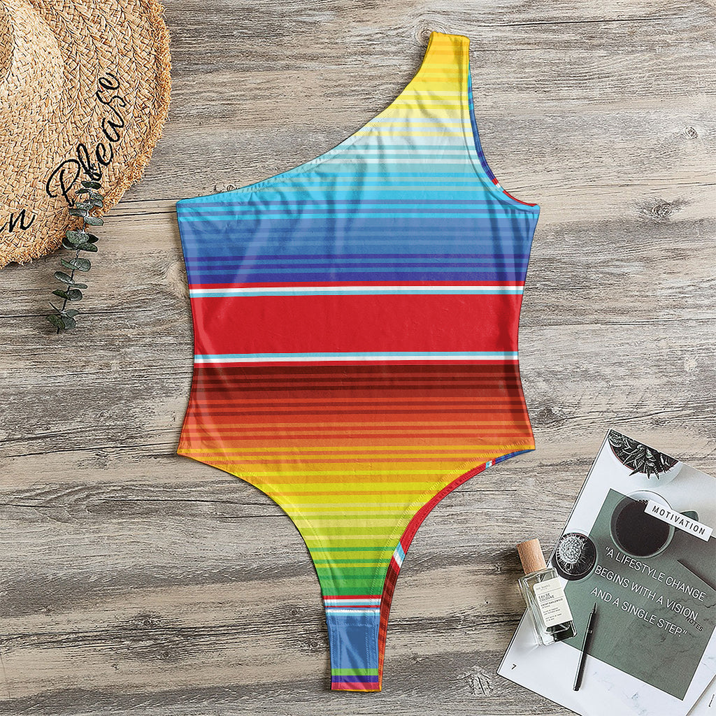 Cinco De Mayo Mexican Pattern Print One Shoulder Bodysuit