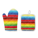 Cinco De Mayo Mexican Pattern Print Oven Mitt And Pot Holder Set
