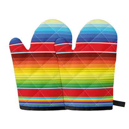 Cinco De Mayo Mexican Pattern Print Oven Mitts