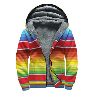 Cinco De Mayo Mexican Pattern Print Sherpa Lined Zip Up Hoodie