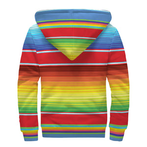 Cinco De Mayo Mexican Pattern Print Sherpa Lined Zip Up Hoodie