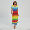 Cinco De Mayo Mexican Pattern Print Short Sleeve Maxi Dress