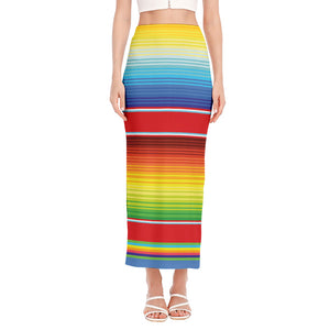 Cinco De Mayo Mexican Pattern Print Side Slit Maxi Skirt