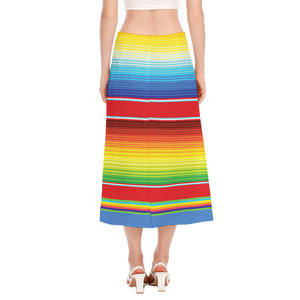 Cinco De Mayo Mexican Pattern Print Side Slit Midi Skirt