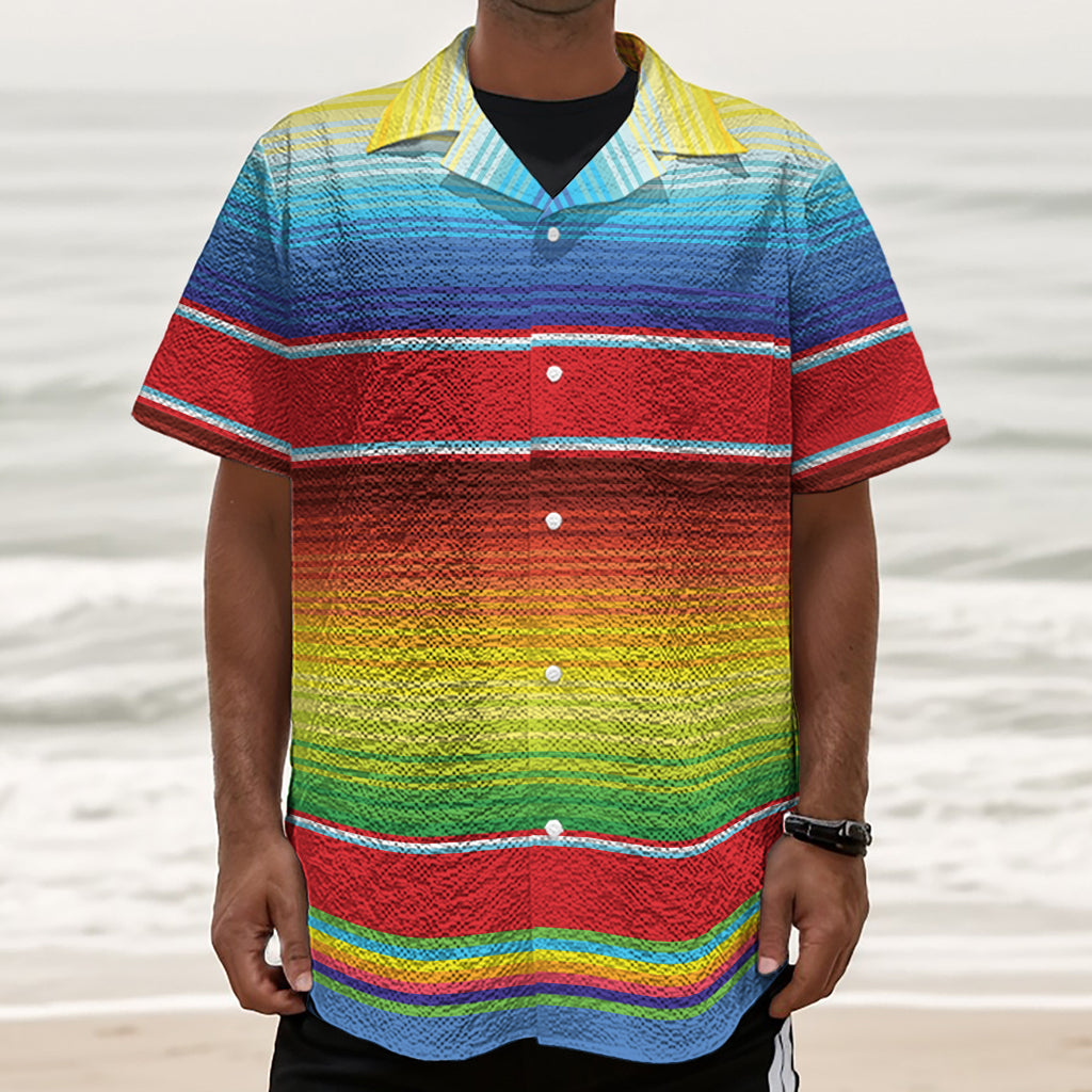 Cinco De Mayo Mexican Pattern Print Textured Short Sleeve Shirt