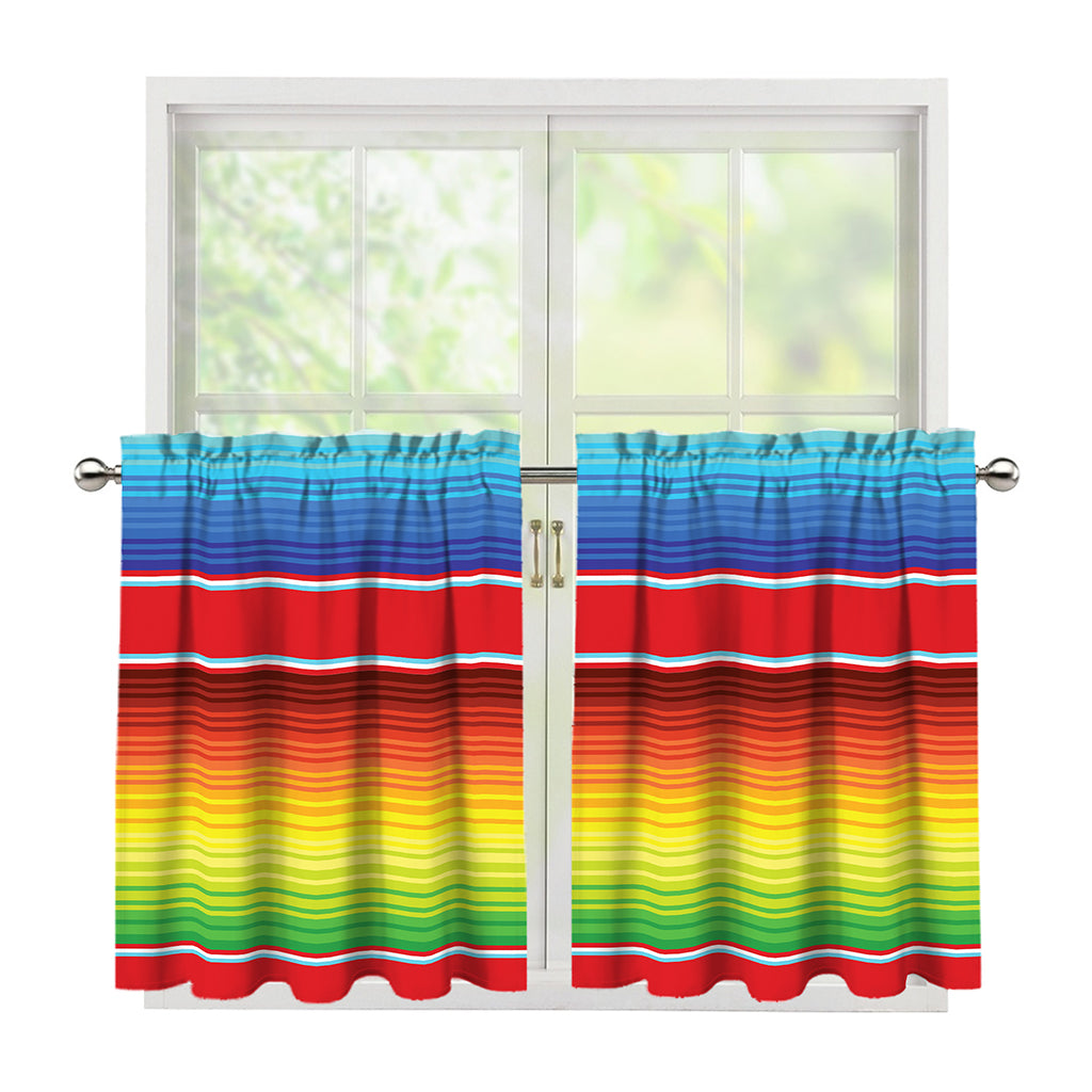Cinco De Mayo Mexican Pattern Print Tier Curtains