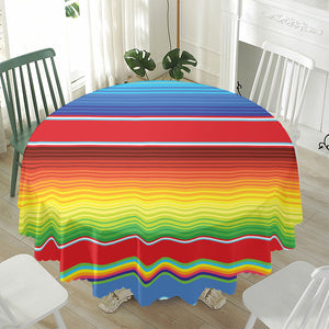 Cinco De Mayo Mexican Pattern Print Waterproof Round Tablecloth