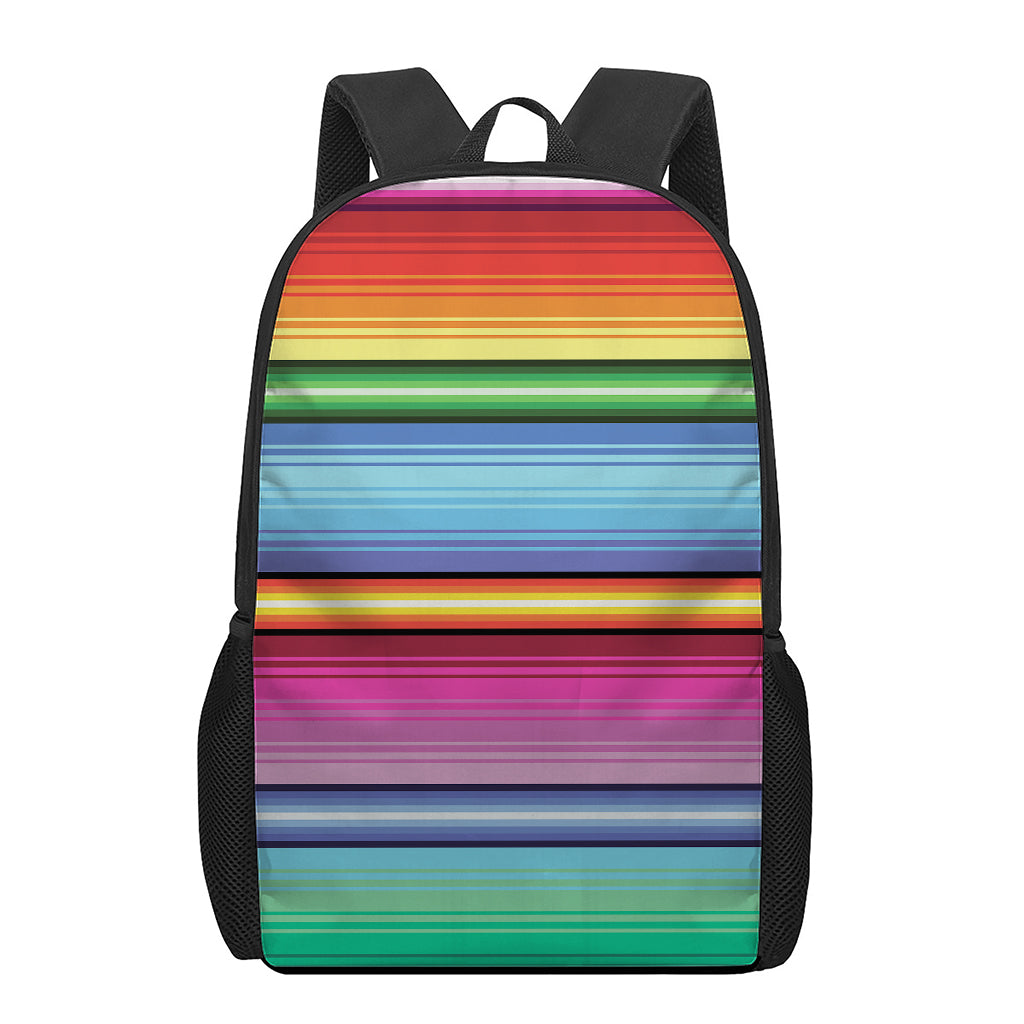 Cinco De Mayo Mexican Stripe Print 17 Inch Backpack