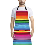 Cinco De Mayo Mexican Stripe Print Bib Apron With Pocket