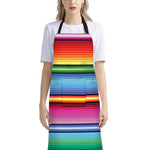 Cinco De Mayo Mexican Stripe Print Bib Apron With Pocket
