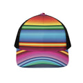 Cinco De Mayo Mexican Stripe Print Black Mesh Trucker Hat