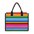 Cinco De Mayo Mexican Stripe Print Canvas Tote Bag