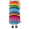 Cinco De Mayo Mexican Stripe Print Chiffon Maxi Skirt