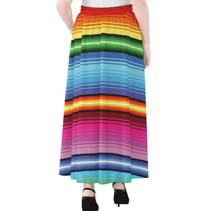 Cinco De Mayo Mexican Stripe Print Chiffon Maxi Skirt