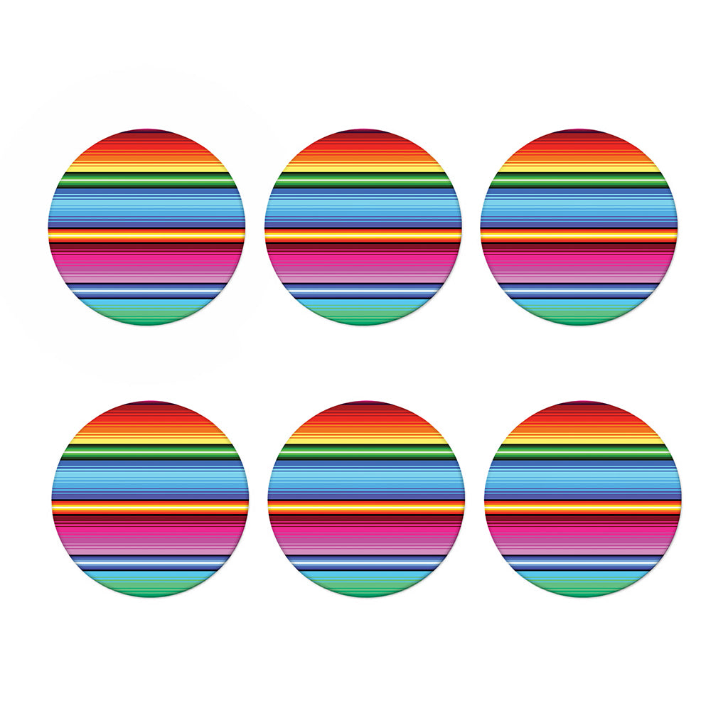 Cinco De Mayo Mexican Stripe Print Coaster Set